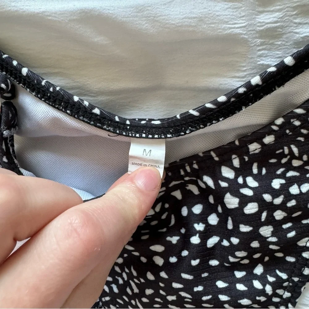 SHEIN Black and White Polka Dot Bikini Set
